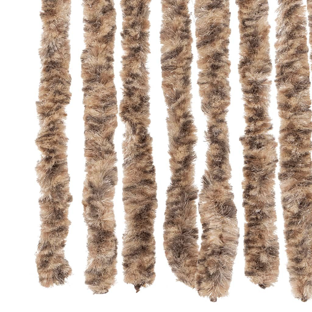 vidaXL Insektenschutz-Vorhang, Fliegenvorhang Beige und Dunkelbraun 56x185 cm Chenille