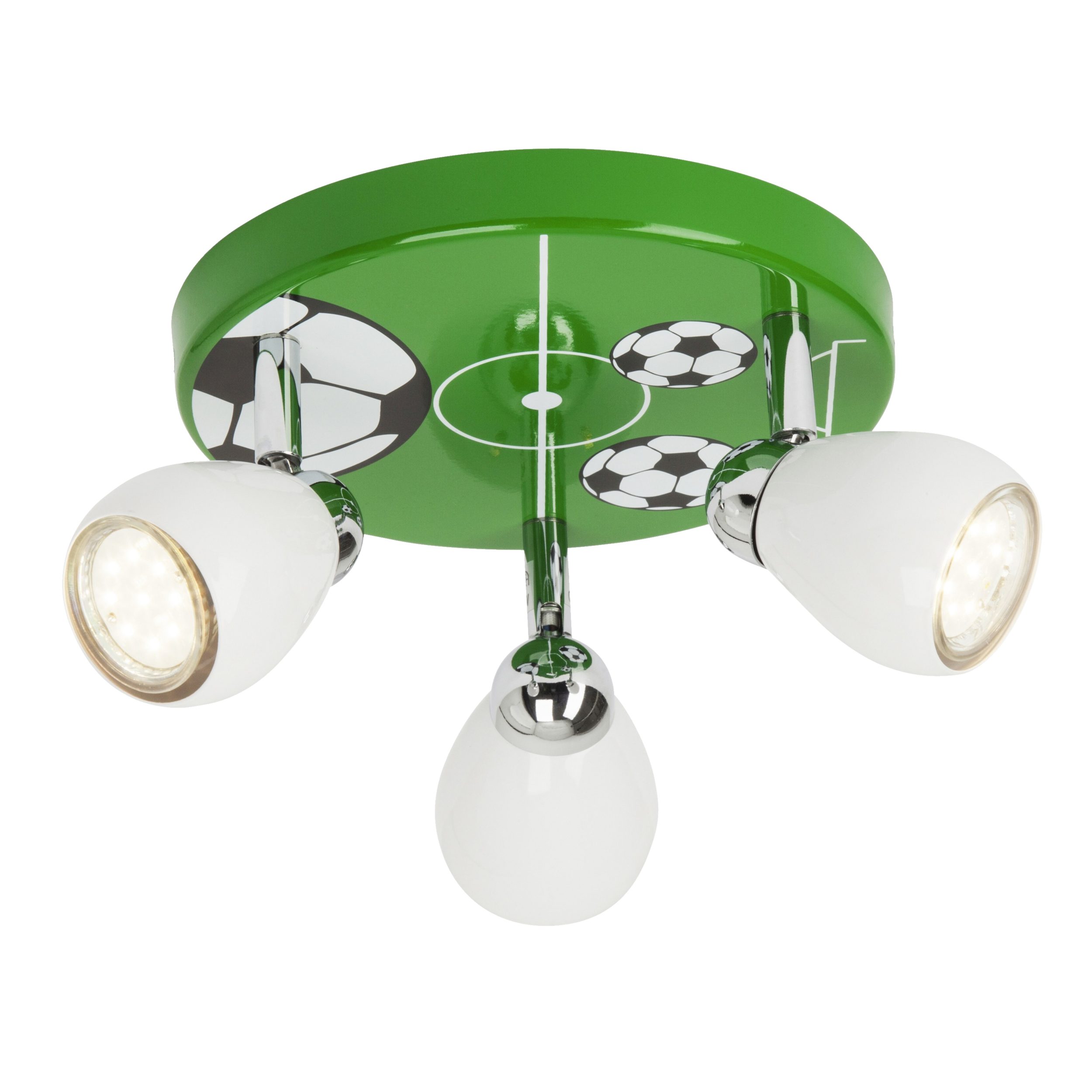 Lightbox Deckenstrahler, LED wechselbar, Warmweiß, Soccer LED Deckenleuchte, Ø 31 cm, 3x 3 W GU10 LED inkl, 3 x 300 Lumen