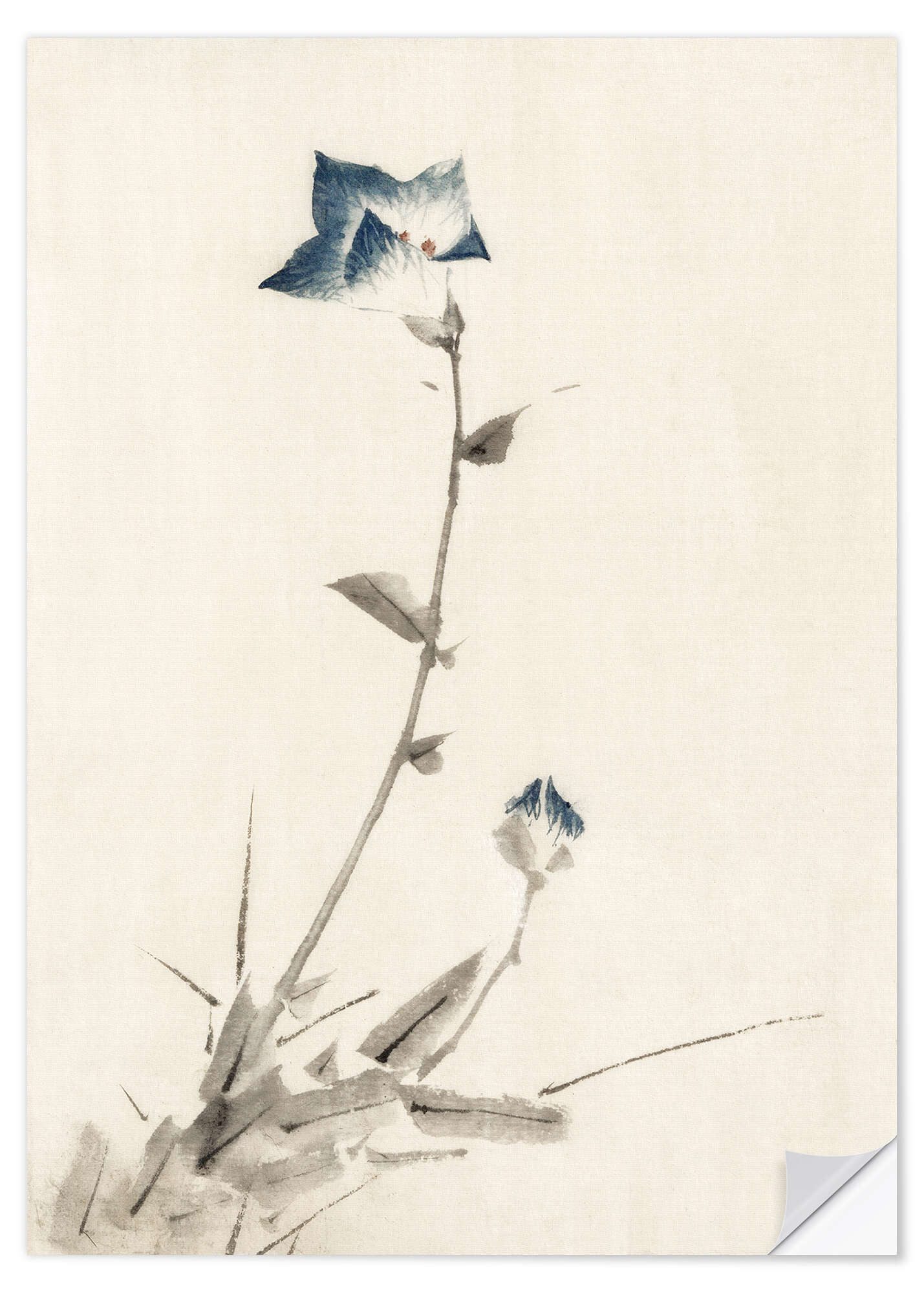 Posterlounge Wandfolie Katsushika Hokusai, Herbstblumen, Wohnzimmer Japandi Malerei