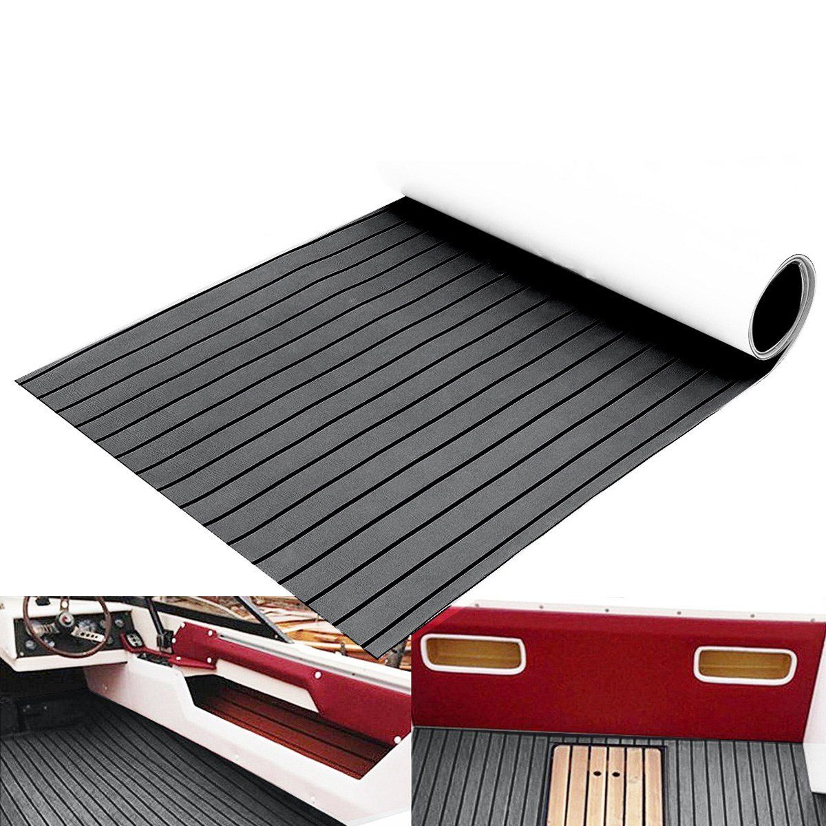 Deck Teppich Matte EVA Bootsdeck Antirutschmatte Selbstklebend 240x60/90cm