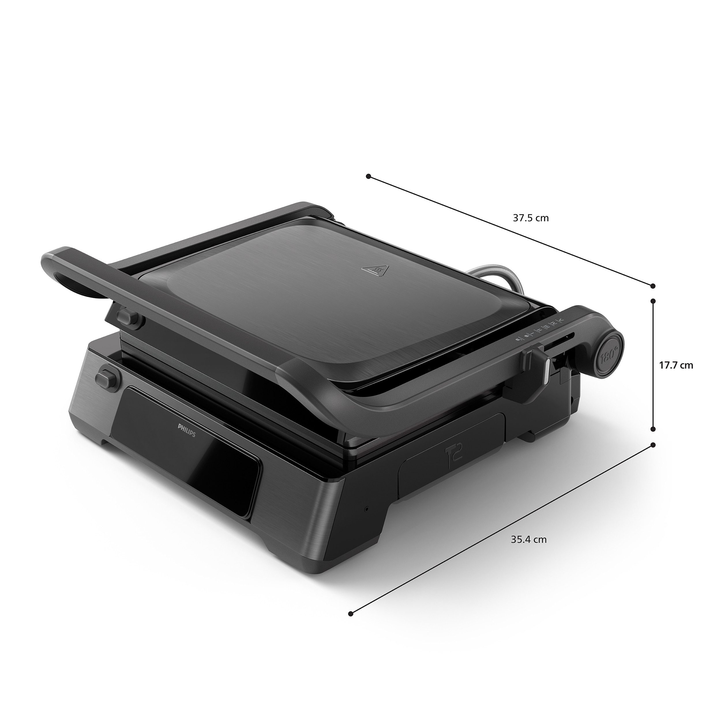 Philips Kontaktgrill 7000 Series HD6307/70 mit digitaler Temperatureinstellung, 2200 W, 8 voreingestellten Funktionen, und verstellbaren, abnehmbaren Platten