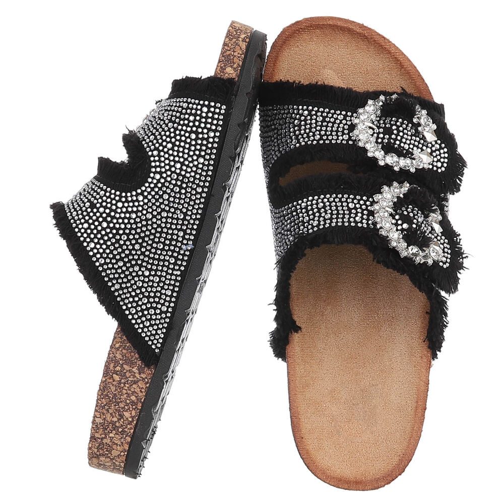 Ital-Design Modische Damen Sandalen mit Komfort und Dekoration Pantolette ( günstig online kaufen