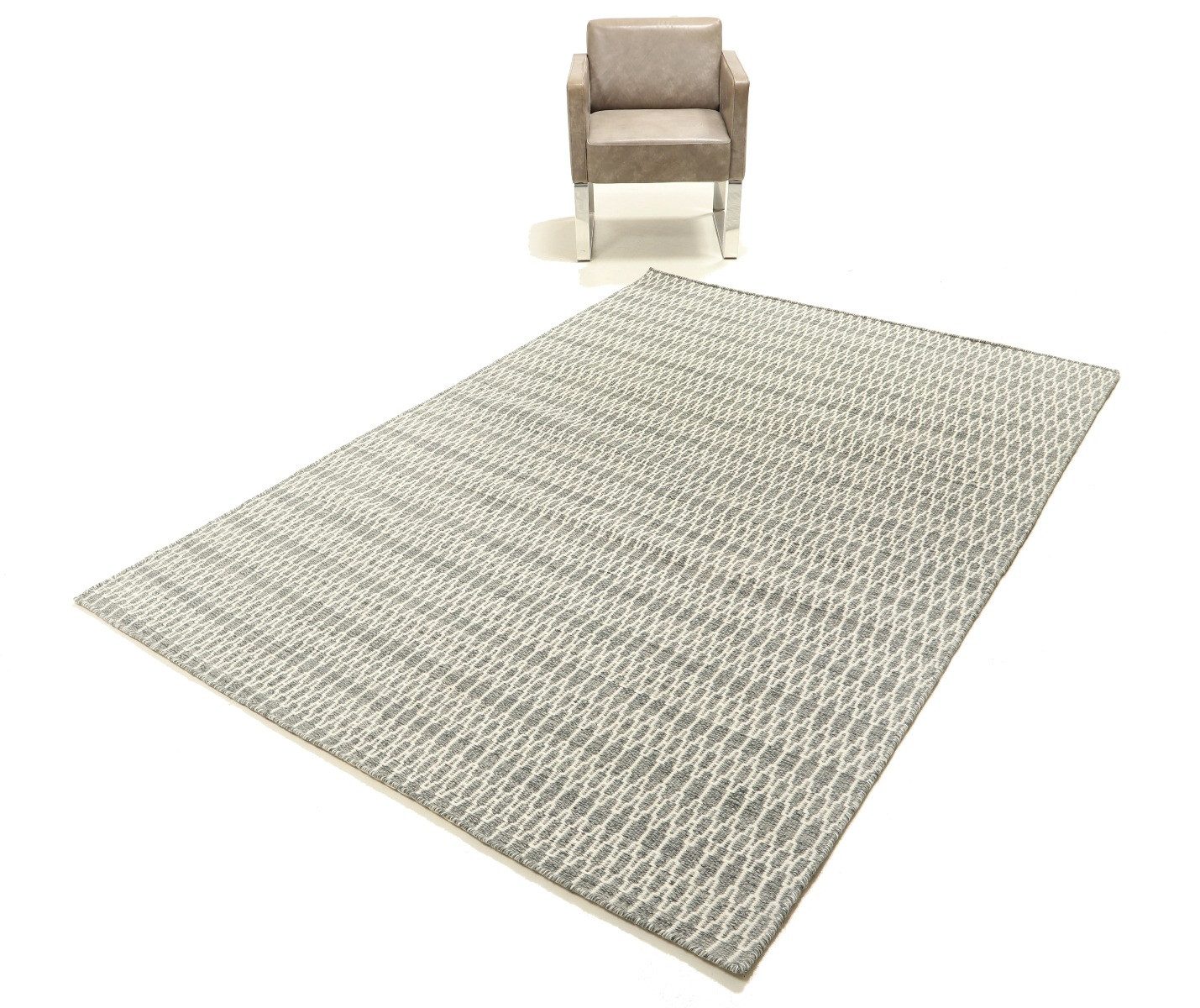 Carpet Avenue Teppich Kelim Vera - Grau 200x140, Rechteck, Höhe: 4 mm