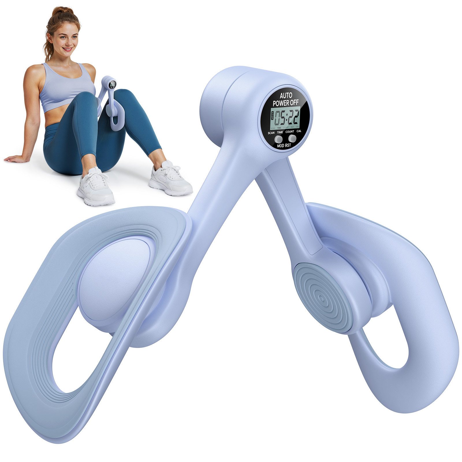 MERACH Beckenbodentrainer zur Stärkung der Tiefenmuskulatur, Fitnessgerät für Beckenboden Beine Po Bauch Arme Rückentraining, 1-tlg., Heimtrainer mit Display Anzeige Ergonomisches Training, 360 Grad Drehbar Digitale Anzeige Zähler Stabile Struktur