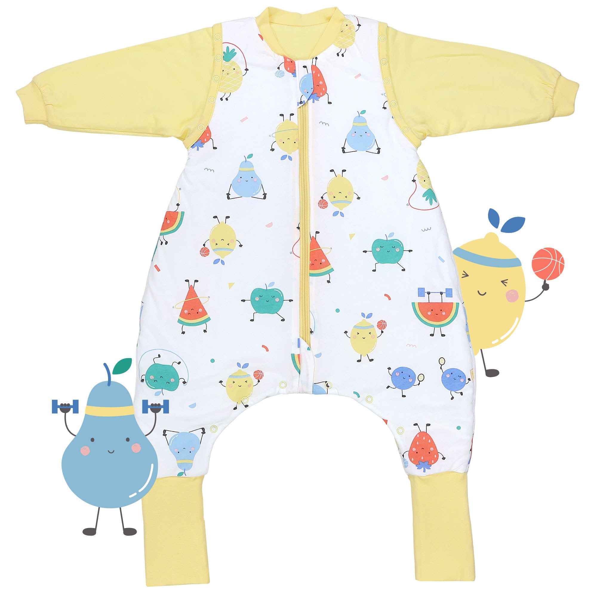 Kinderschlafsack Schlafsack mit Füßen und umklappbaren Bündchen, 1.0 Tog OEKO-TEX