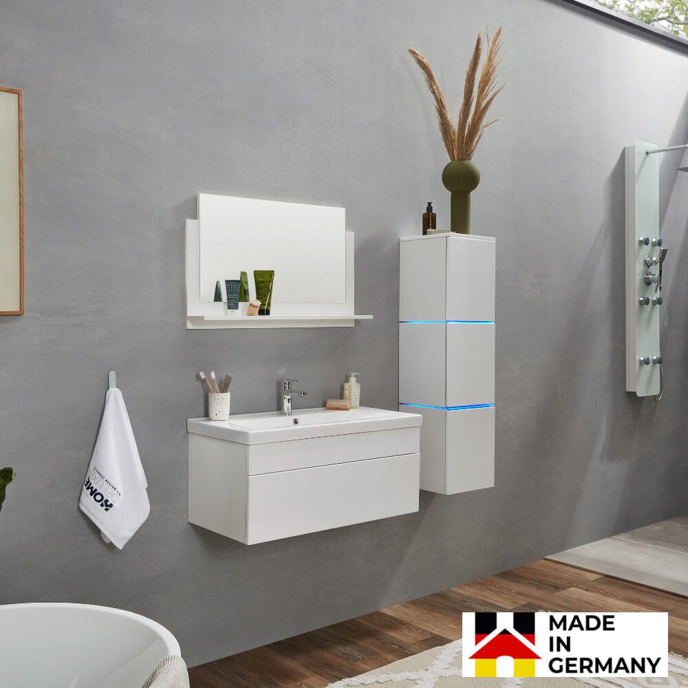 HOME DELUXE Badmöbel-Set WANGEROOGE BIG - L, 3-teilig, Badezimmermöbel, Badmöbel Komplett set