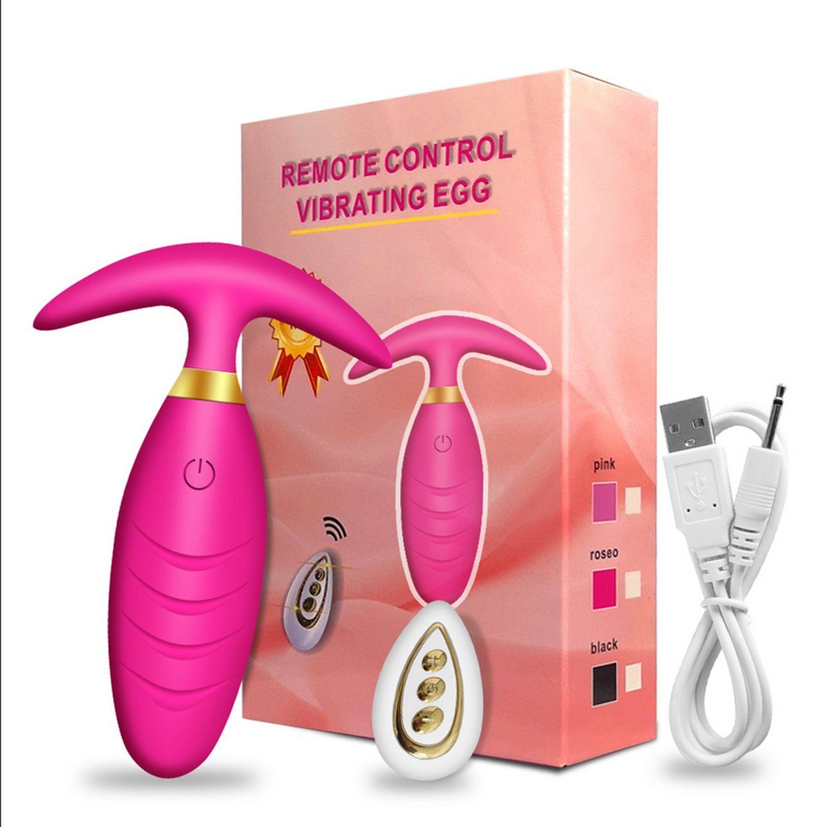 TPFSecret Prostata-Rotator Butt Plug Vibrator 10 verschiedene Vibrationsmodi USB wiederaufladbar, ergonomischer Prostata / Anal Vibrator, für Frauen und Männer mit 10 Vibrationsmodi - Rosa