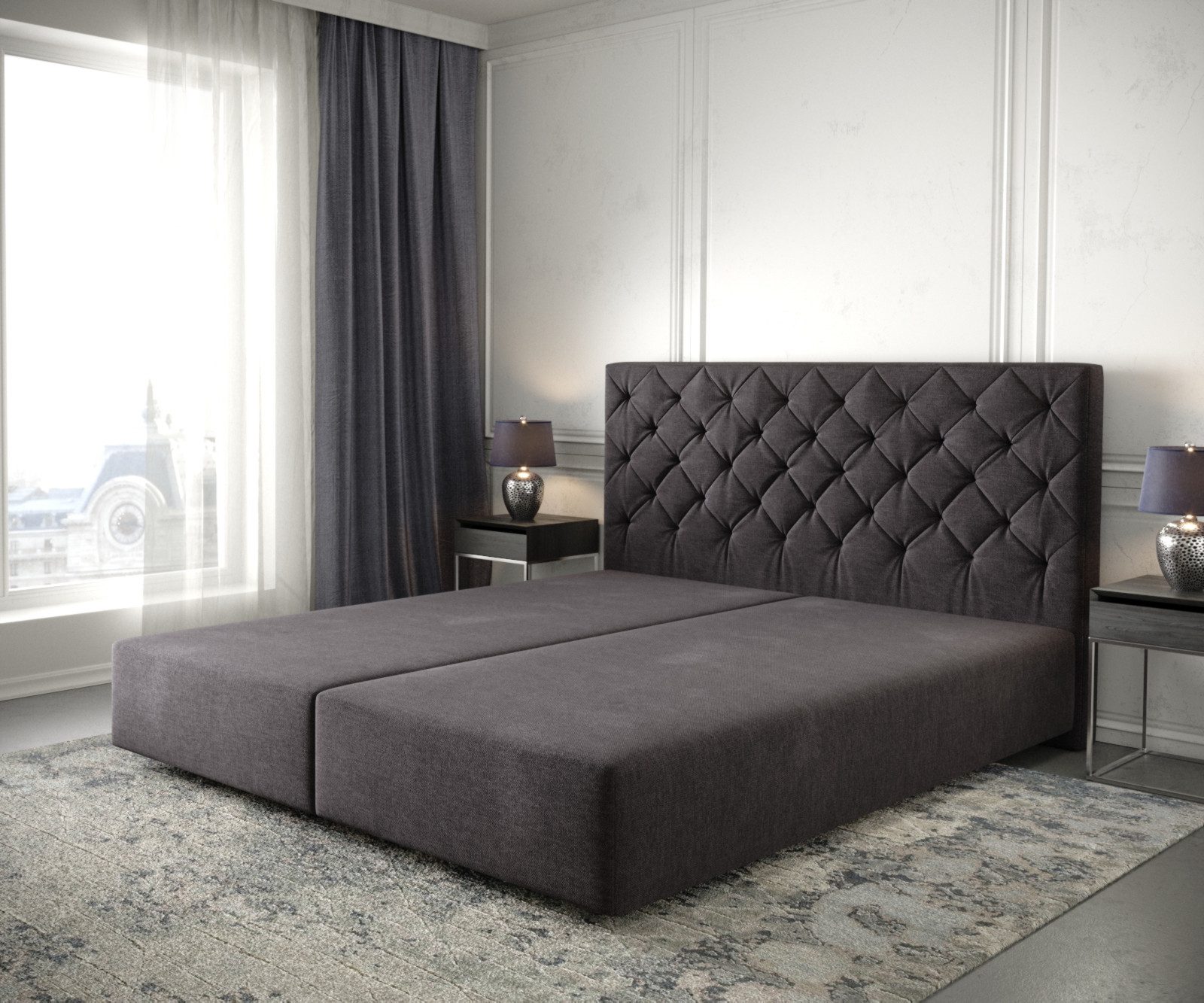 DELIFE Bettgestell Dream-Great, Mikrofaser Schwarz 180x200 cm