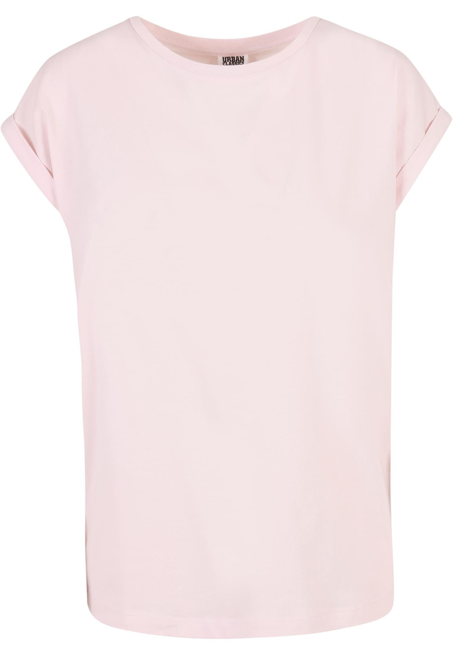 URBAN CLASSICS Shoulder Extended Kurzarmshirt Ladies (1-tlg) Damen Tee pink Organic