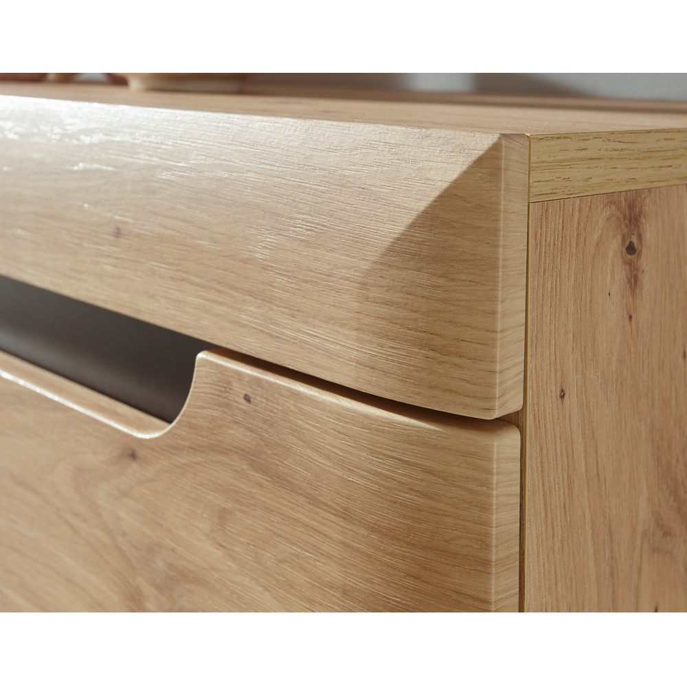 Lomadox Garderobe TIROL-61, Garderobe in Eiche Artisan Nb. mit Spiegel und Sitzbank, 110/200/34 cm