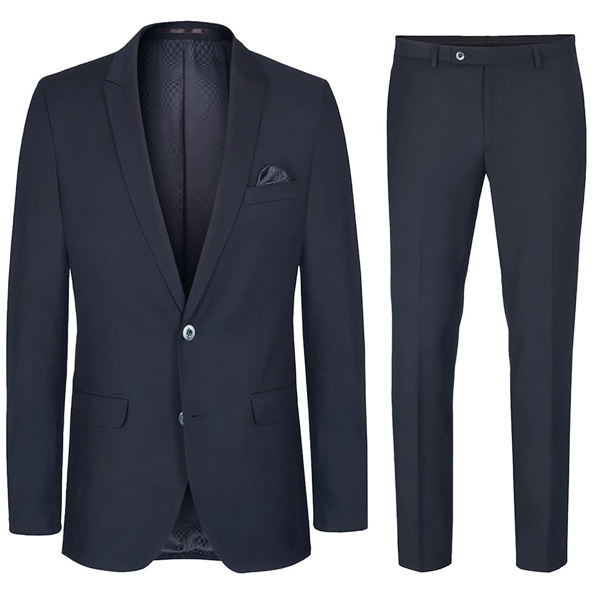 Paul Malone Anzug Herrenanzug modern slim fit Anzug für Männer (Set, 2-tlg., Sakko mit Hose) blau dunkelblau HA27, Gr. 106