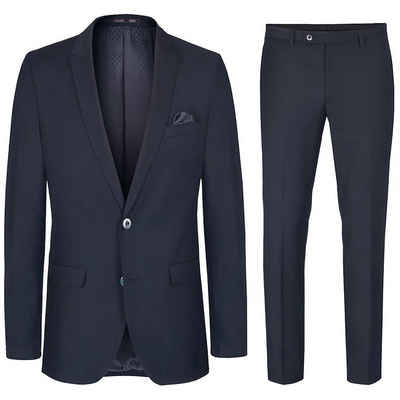Paul Malone Anzug Herrenanzug modern slim fit Anzug für Männer (Set, 2-tlg., Sakko mit Hose) blau dunkelblau HA27, Gr. 94