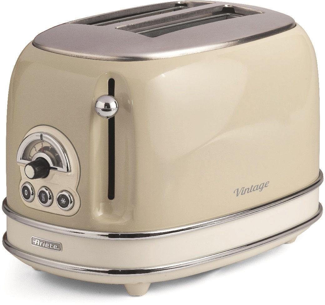 Ariete Toaster Vintage, 2 kurze Schlitze, für 2 Scheiben, 815 W, creme