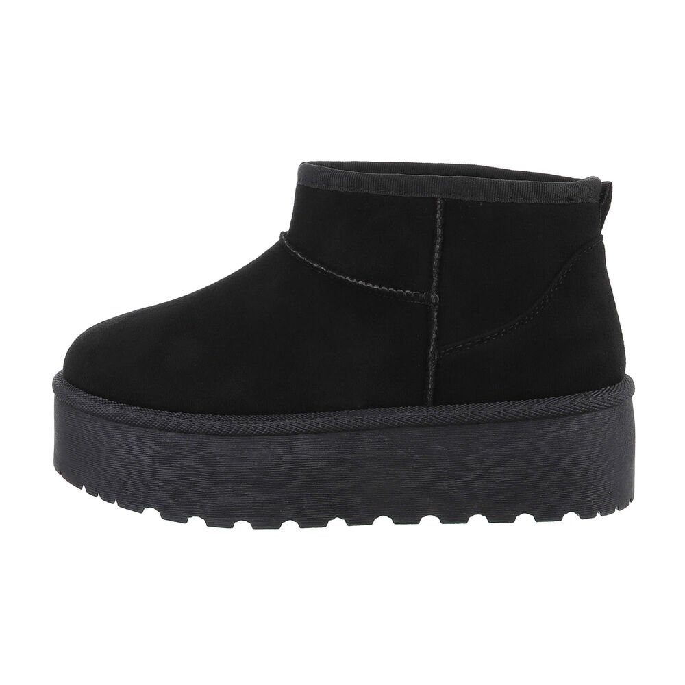 Ital-Design Damen Snowboots Freizeit Snowboots Flach Plateaustiefeletten in Schwarz