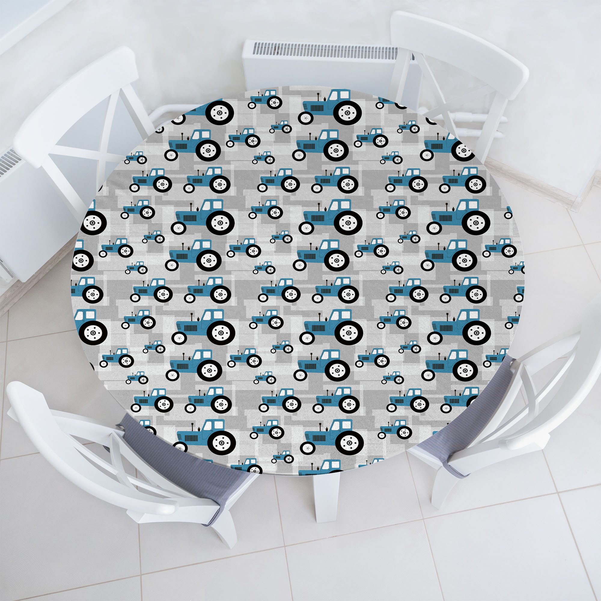 Abakuhaus Tischdecke Rundum-elastische Stofftischdecke, Bauernhof Traktor LKW Ernte Kunst