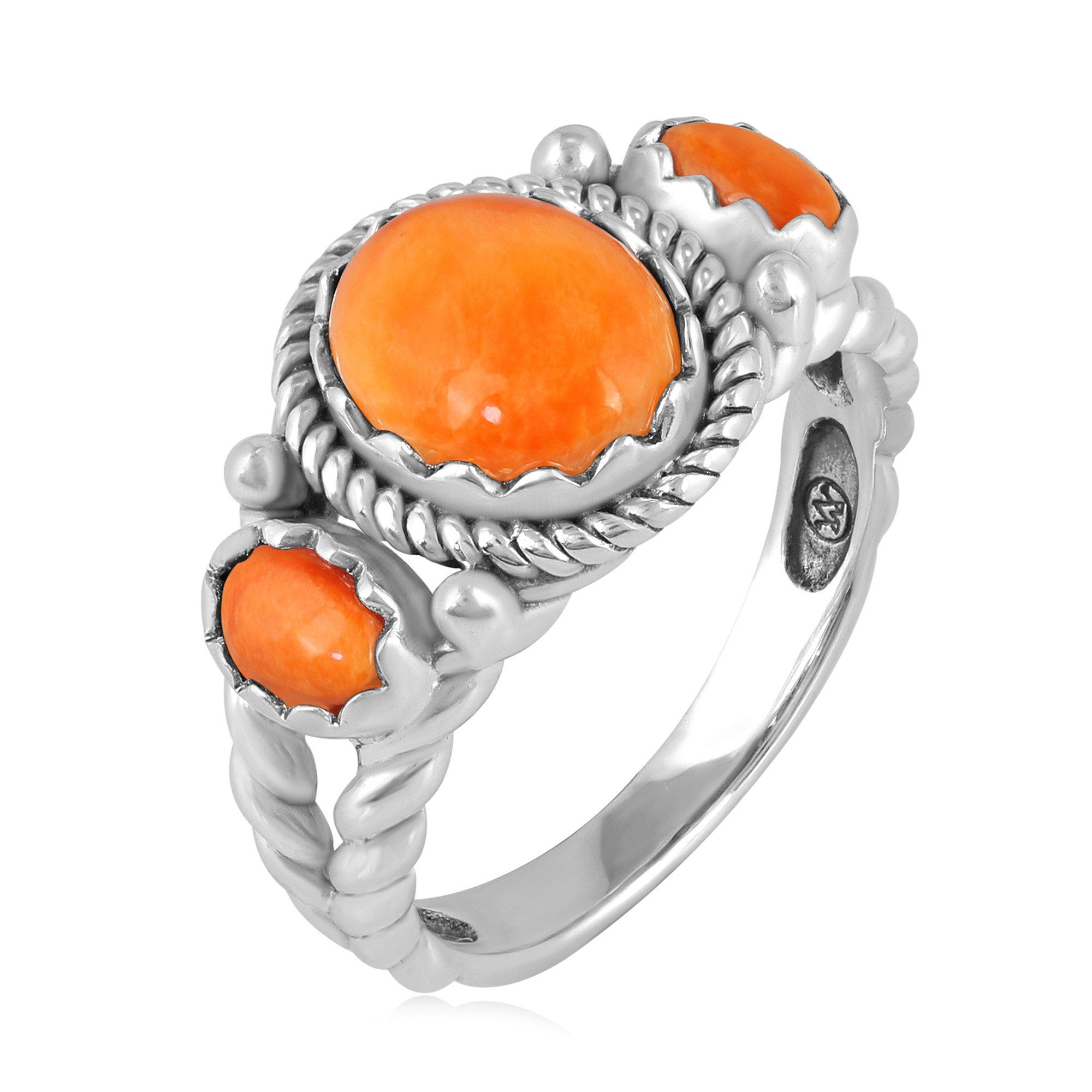 Cavill Silberring Cavill Damenring aus 925er Sterlingsilber, 3,05 ct orange Cabochon (1-tlg)