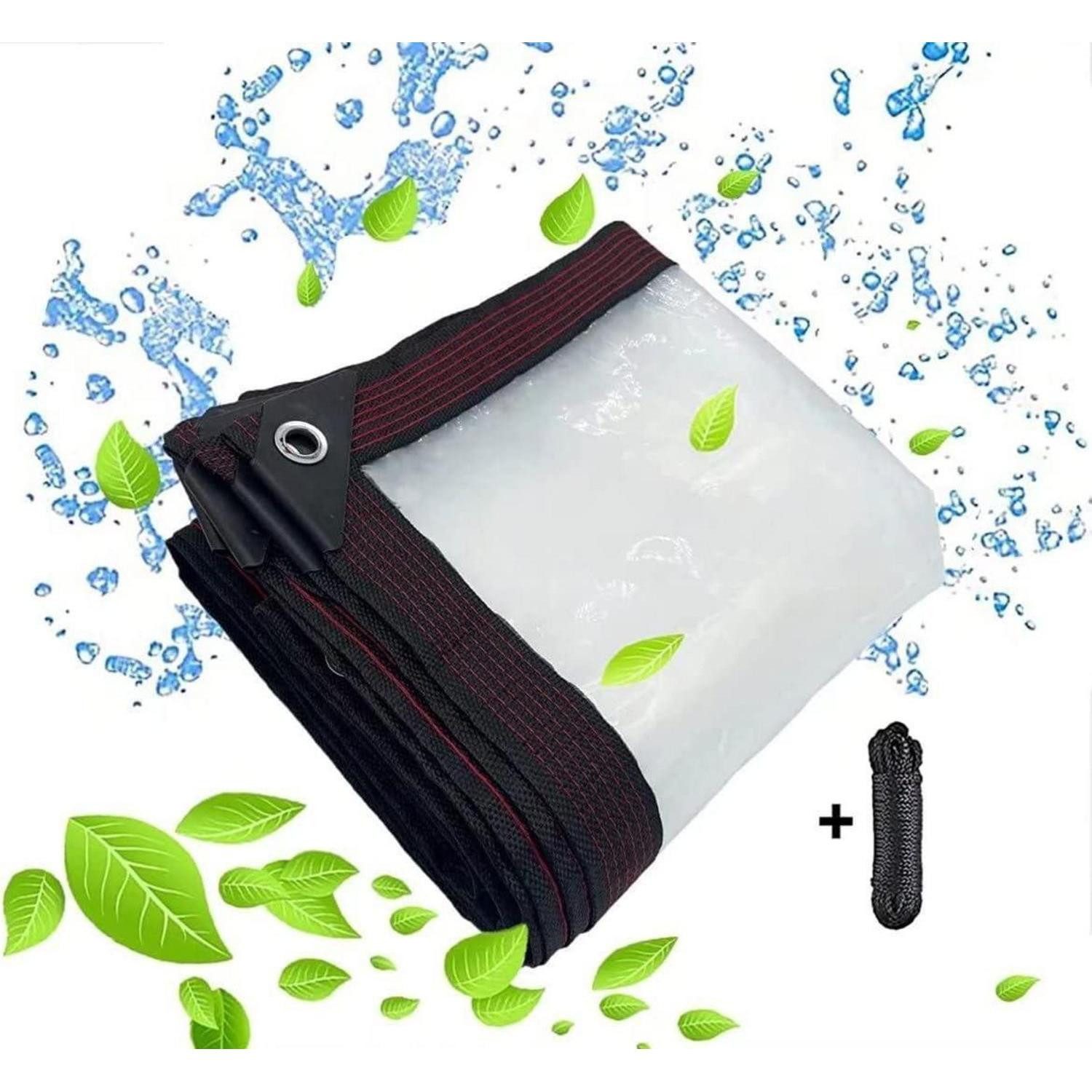 LuxusKollektion Schutzplane Transparente Plane mit Ösen Wasserdicht 3x4m - PE-Transparente