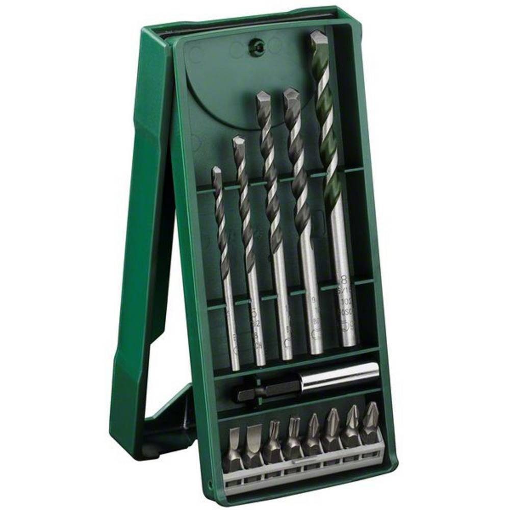 Bosch Accessories Mehrzweckbohrer Mini-X-Line-Universalbohrer-Set, 14-teilig, 1, (5 Universalbohrer, 3/4/5/6/8 mm8 Schrauberbits L = 25 mmPH ½PZ ½S 0,5 x 4/1,0 x 6T 20/251 Universalhalter, magnetischInhalt Display: 10 x 2 607 017 161Verpackung: Kunststoffdose mit Haftetikett mit EurolochAbmessung (lxbxh): 190 x 83 x 22Gewicht: 0,208 kg), Mehrzweckbohrer-Set