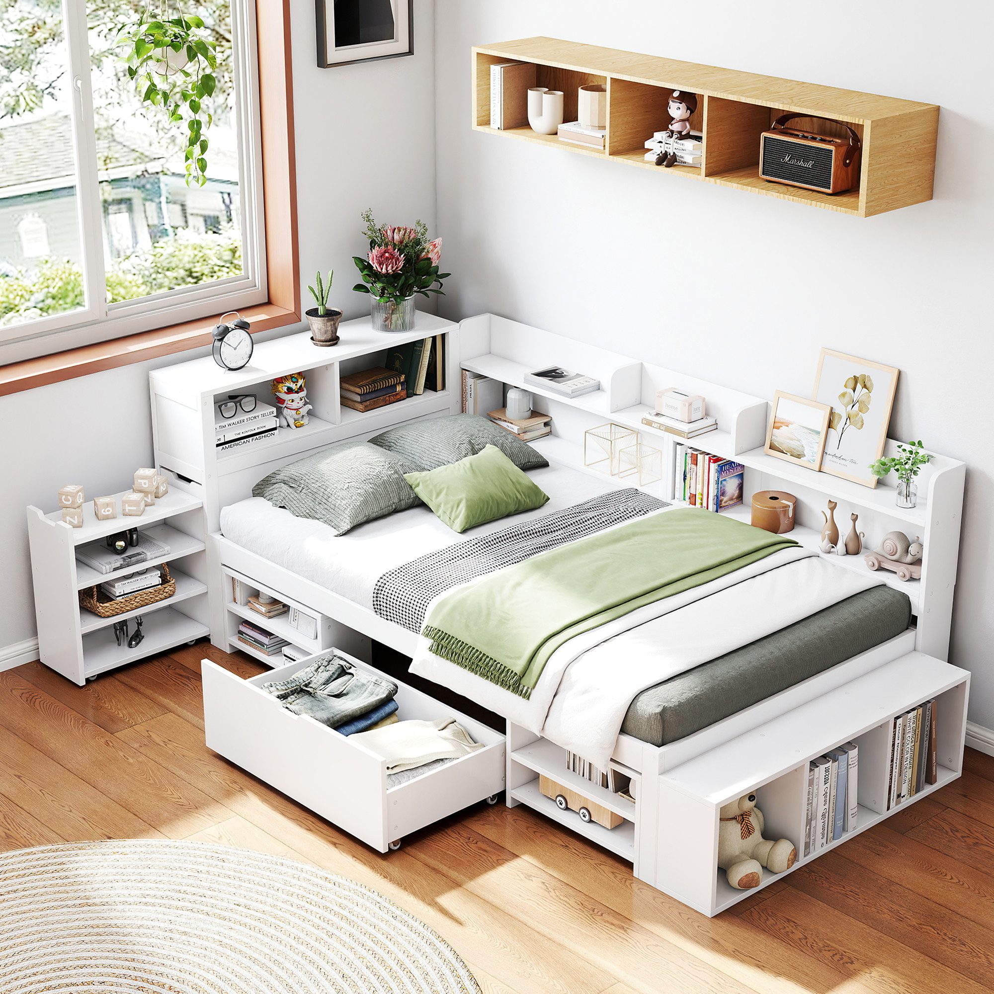 HAUSS SPOLE Holzbett 90x200cm mit Schubladen, günstig online kaufen