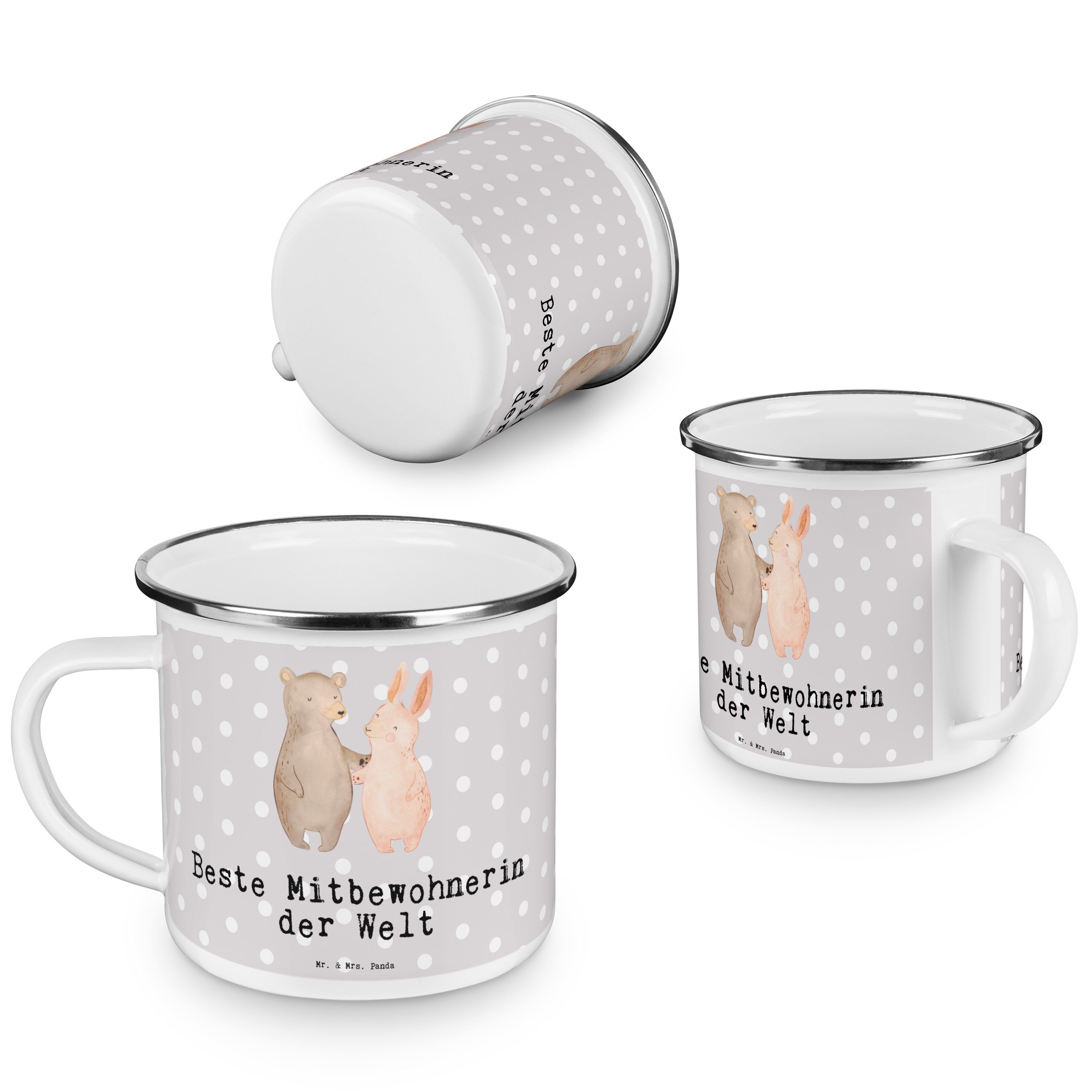 Mr. & Mrs. der Emaille Hase Geschenk, Beste Grau - Mitbewohnerin - Welt Becher Pastell Panda Wohngeme