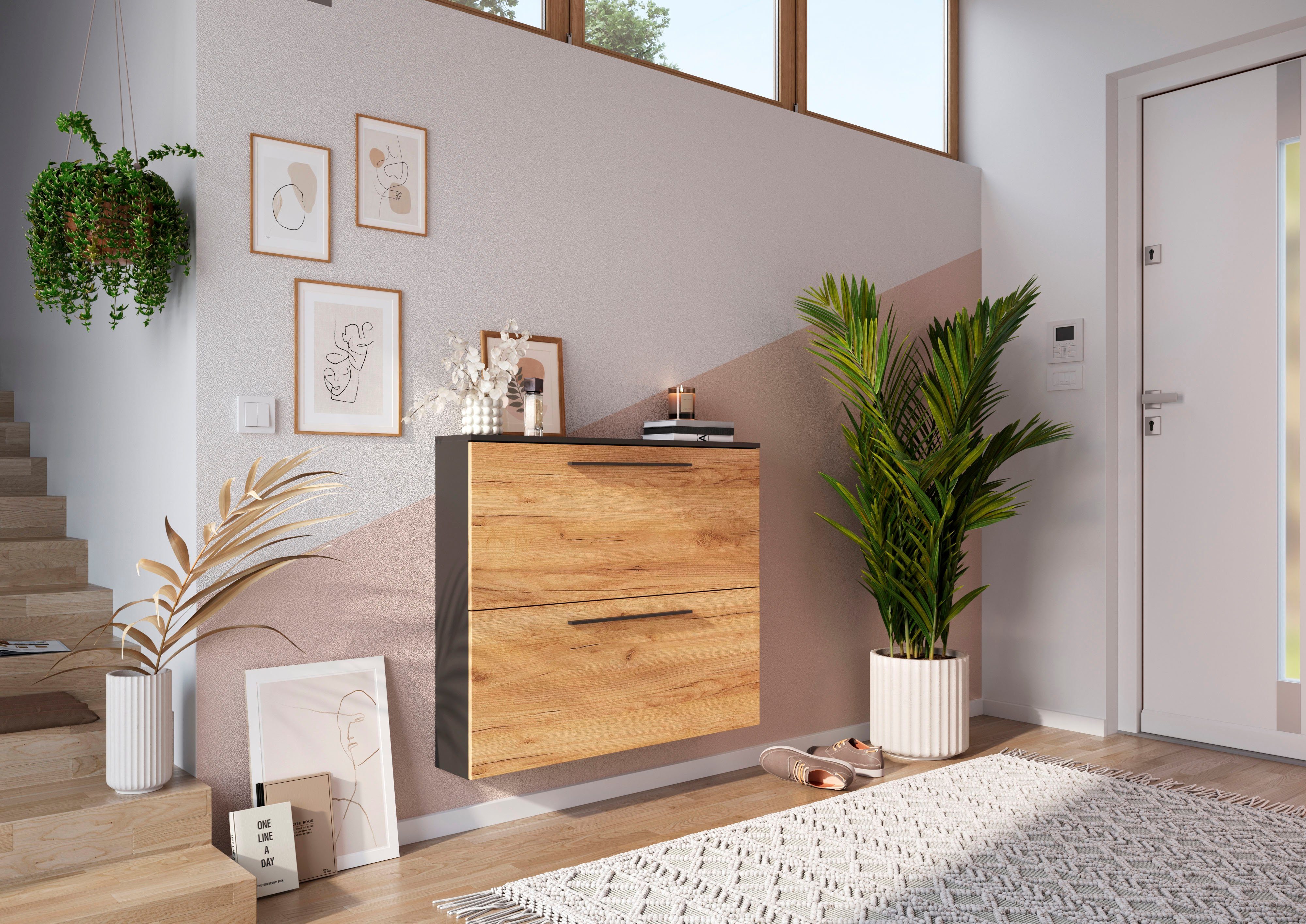 GERMANIA Schuhschrank GW-Utah Schuhschrank in 2 Breiten, mit 2 oder 3 Klappen, stehend und hängend montierbar