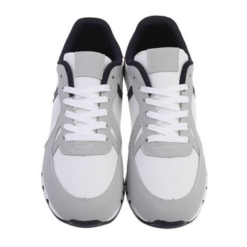 Ital-Design Herren Low-Top Freizeit Sneaker Flach Sneakers in Weiß