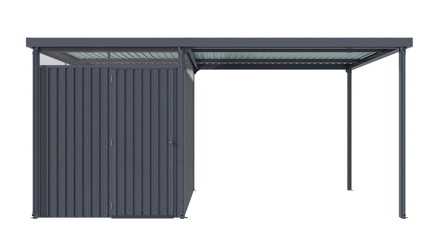 Pergart Gerätehaus Rheinfelden 78 Schleppdach-Set, (Fundamentrahmen inklusive), inkl. Fundamentrahmen