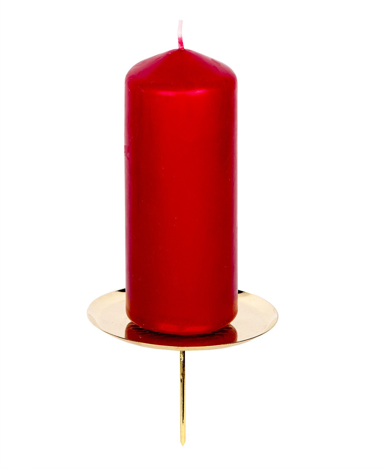 BigDean Kerzenständer 4x 10cm Stecken Kerzenteller Gold Kerzenhalter zum Adventskranz Ø