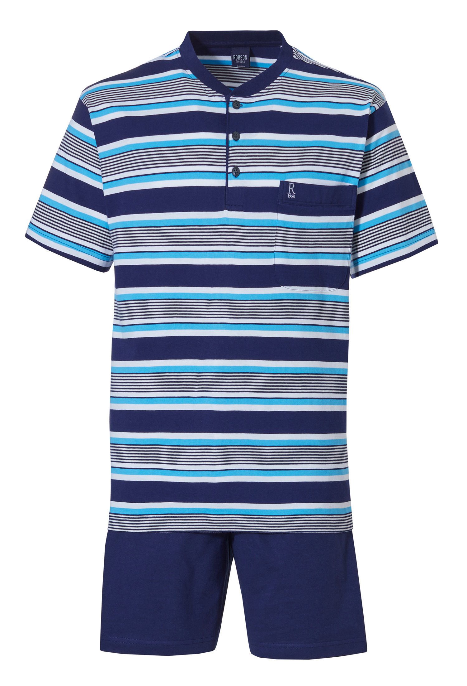 Robson Schlafanzug Herren Shorty Pyjama (2 tlg) Baumwolle günstig online kaufen