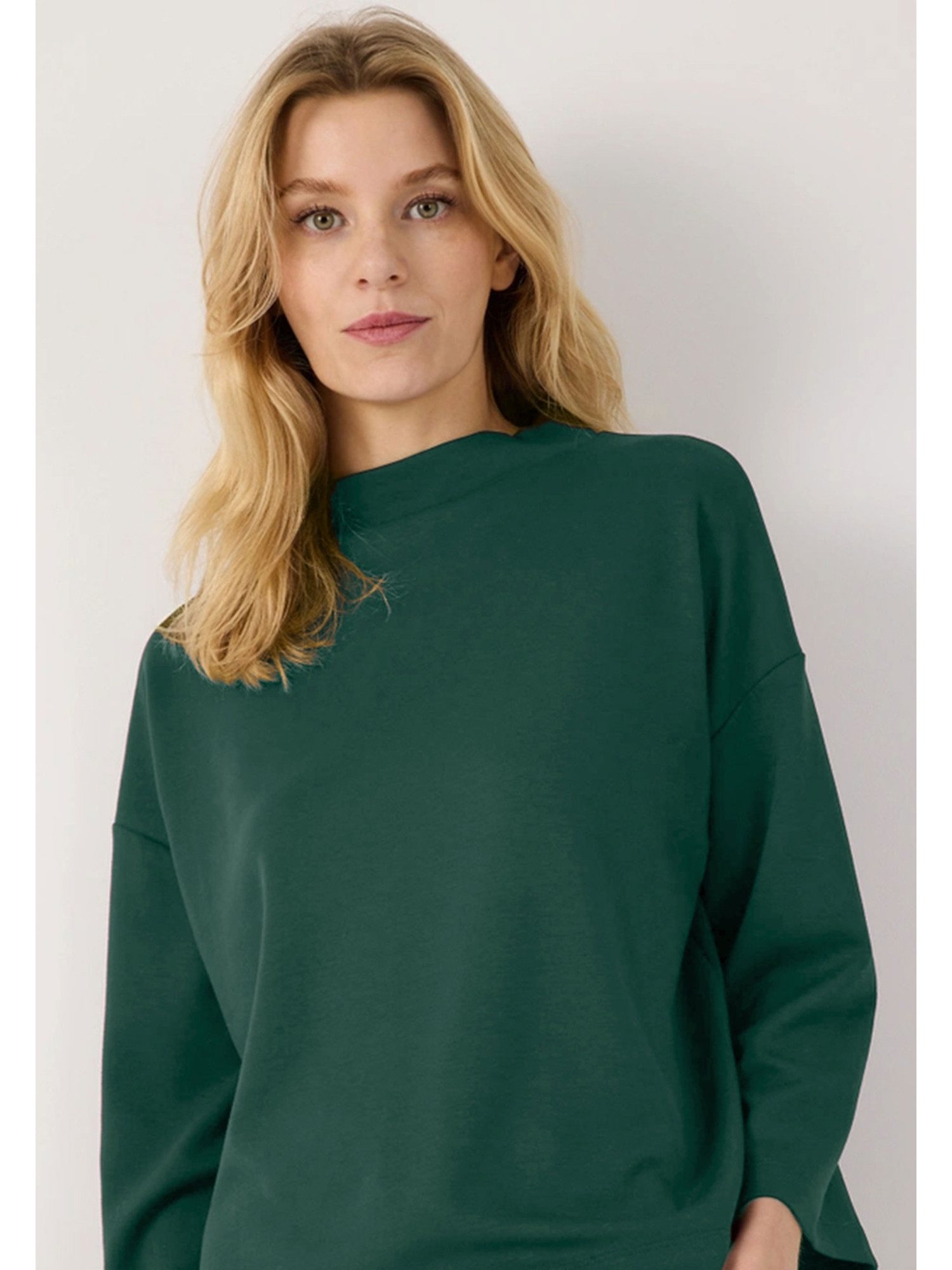 MORE&MORE T-Shirt Boxy Sweatshirt mit Turtleneck