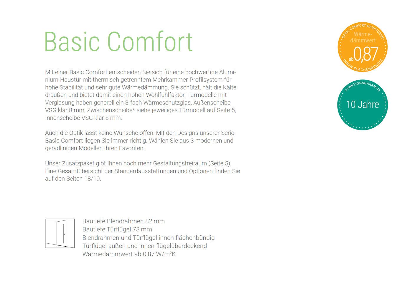 steinau Haustür Hochwertige Aluminium Haustür "Basic Comfort" - 3 Motive - 4 Farben