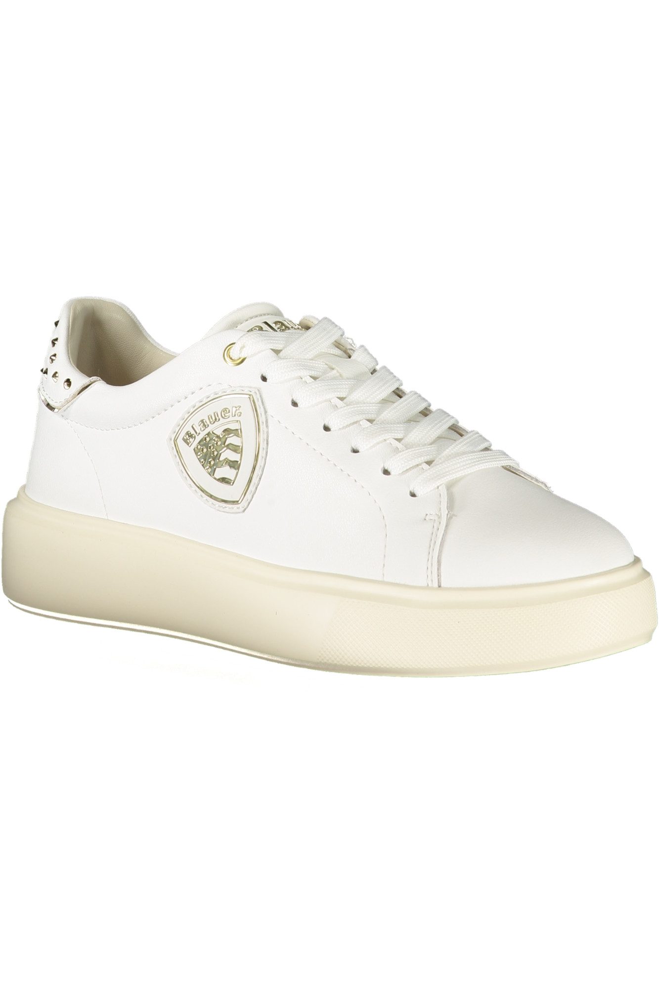 Blauer Sneaker Weiße Damensneaker mit Kontrastdetails & Nieten