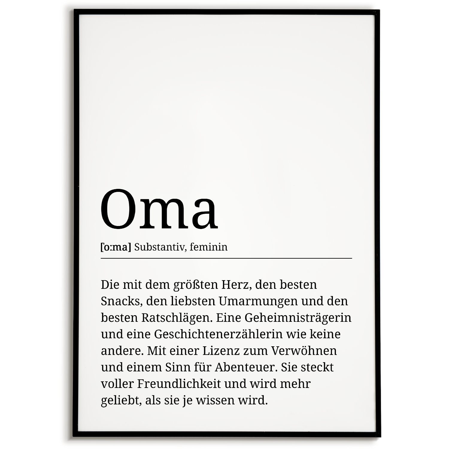 Tigerlino Poster Oma Definition Wandbild Großmutter Geburtstag Geschenk günstig online kaufen