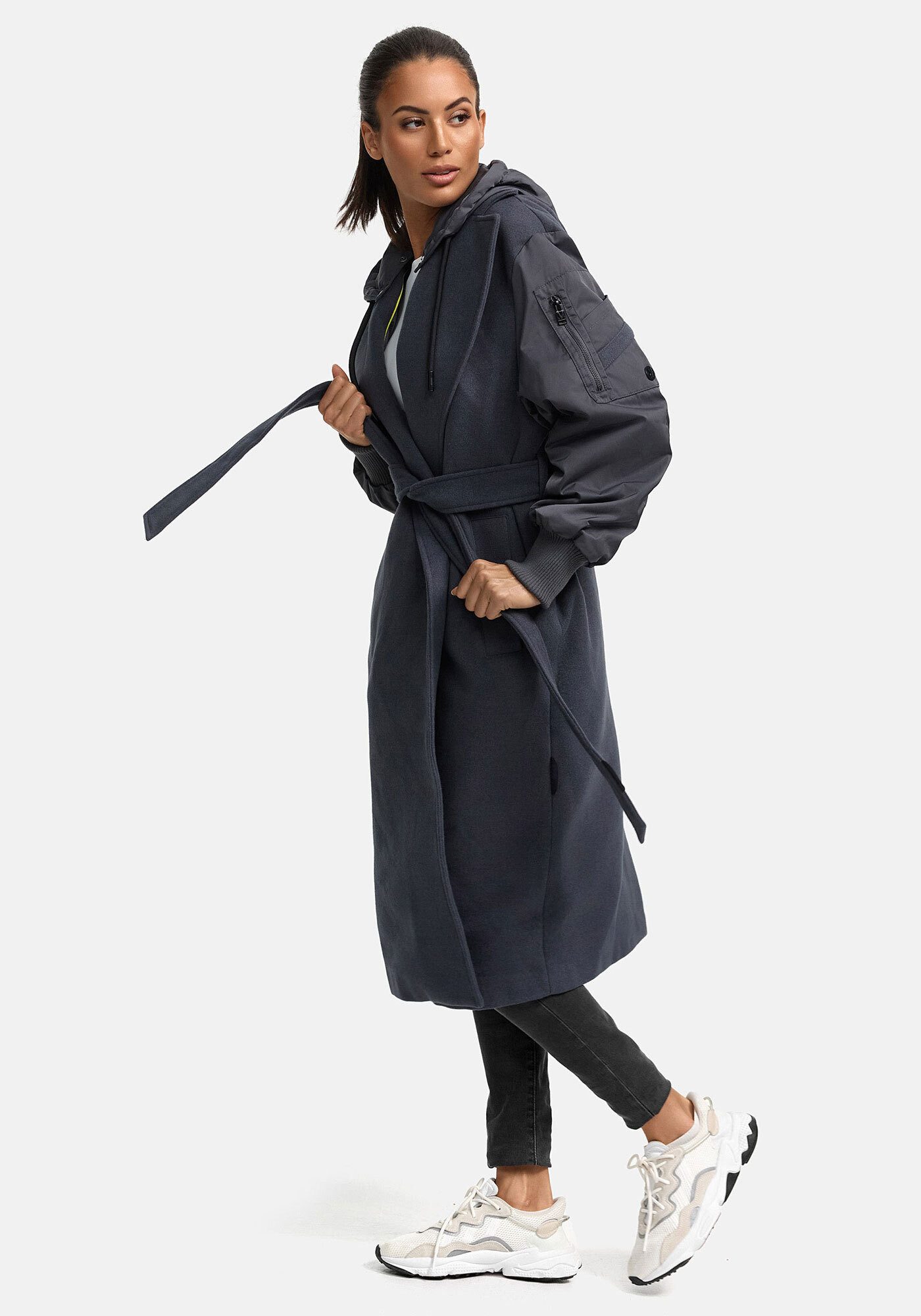 Marikoo Winterjacke Tjadee Langer Wickelmantel