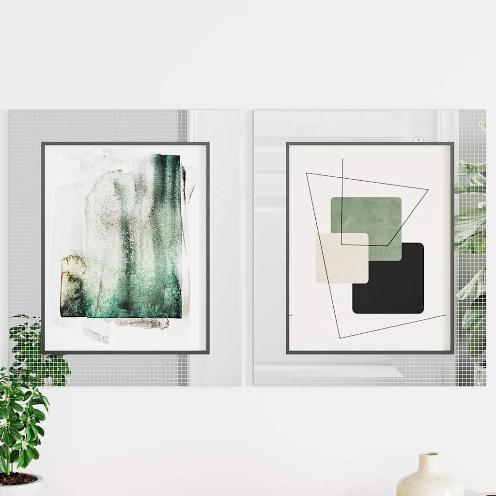 vidaXL Spiegelfliesen, Spiegel-Mosaikfliese Geometrisch 3 pcs Silber 100 x 4 cm Glas