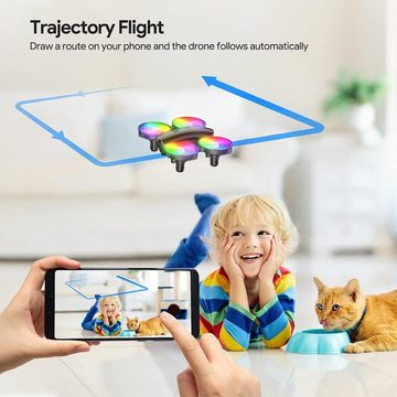 Tomzon mini Drohne mit Kamera für Kinder und Anfänger RC Quadrocopter Drohne (1080P, mit LED Licht, Helikopter ferngesteuert, indoor 360° Propellerschutz)