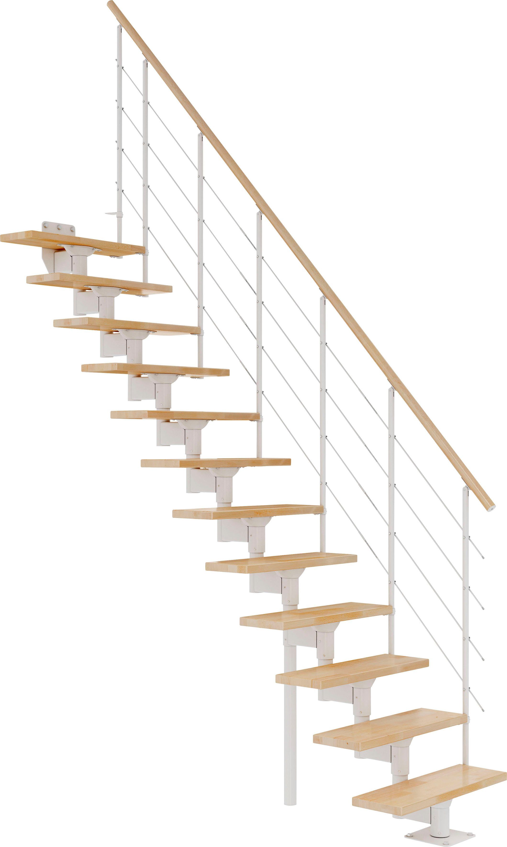 Dolle Mittelholmtreppe Boston, für Geschosshöhen bis 300 cm, Stufen offen, Buche/Metall