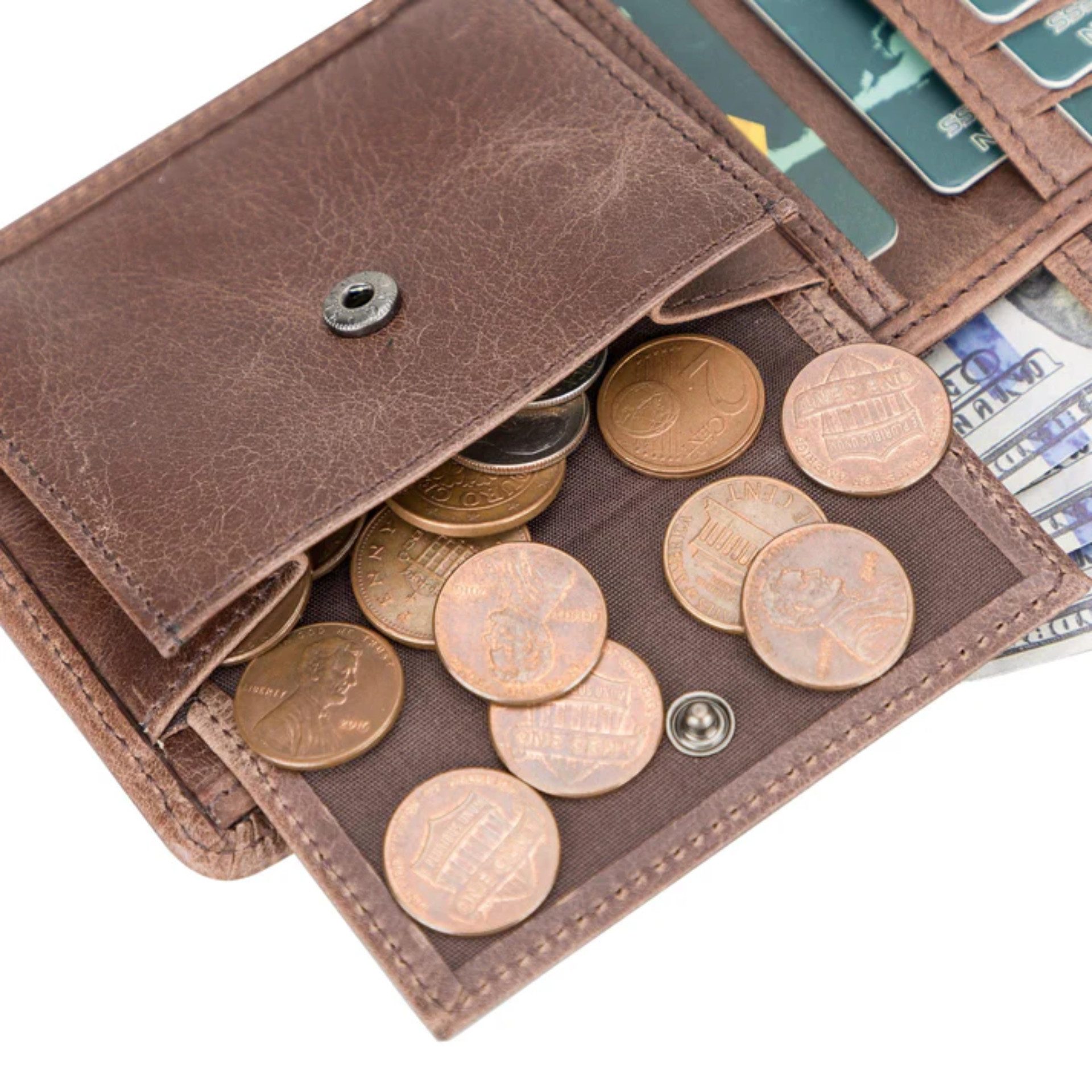Renna Leather Brieftasche Geldbörse Münzfach Geldscheinfach