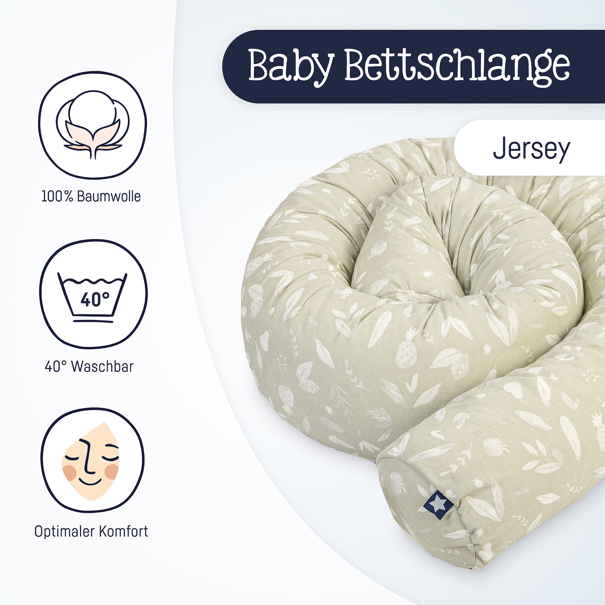 Julius Zöllner Nestchenschlange Tropic Bettschlange Jersey 180, (1-tlg), Bettschlange Jersey 180