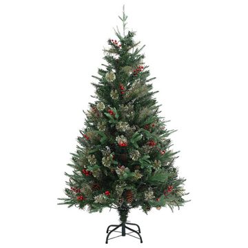 vidaXL Künstlicher Weihnachtsbaum Weihnachtsbaum mit LEDs Kiefernzapfen Grün 150 cm PVC PE