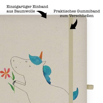 Mr. & Mrs. Panda Notizbuch Einhorn Blume - Transparent - Geschenk, Ehepaar, Notizheft, Unicorn
