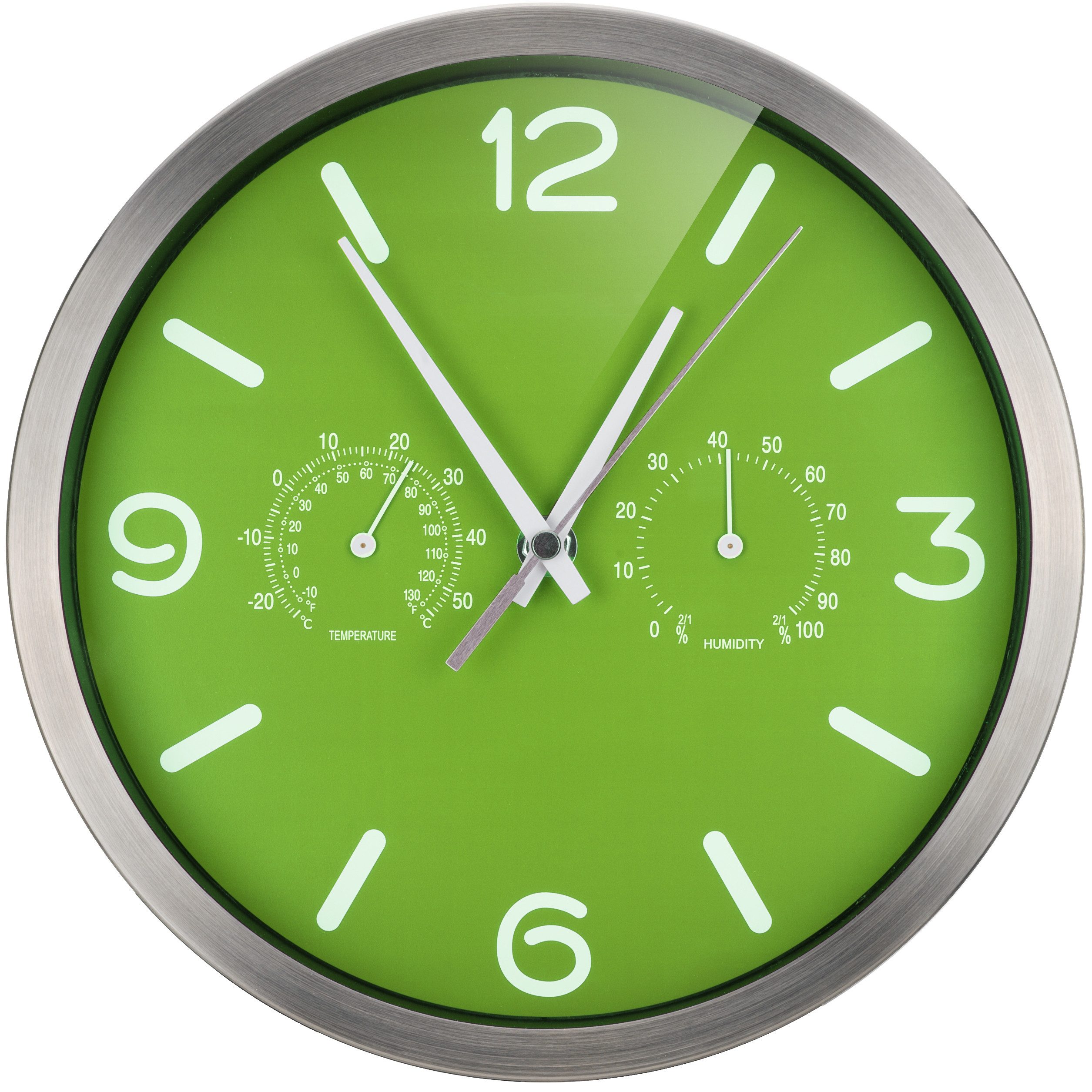 OPTUS Wanduhr MyTime ND DCF Thermo-/ Hygro- Wanduhr 25cm - grün günstig online kaufen