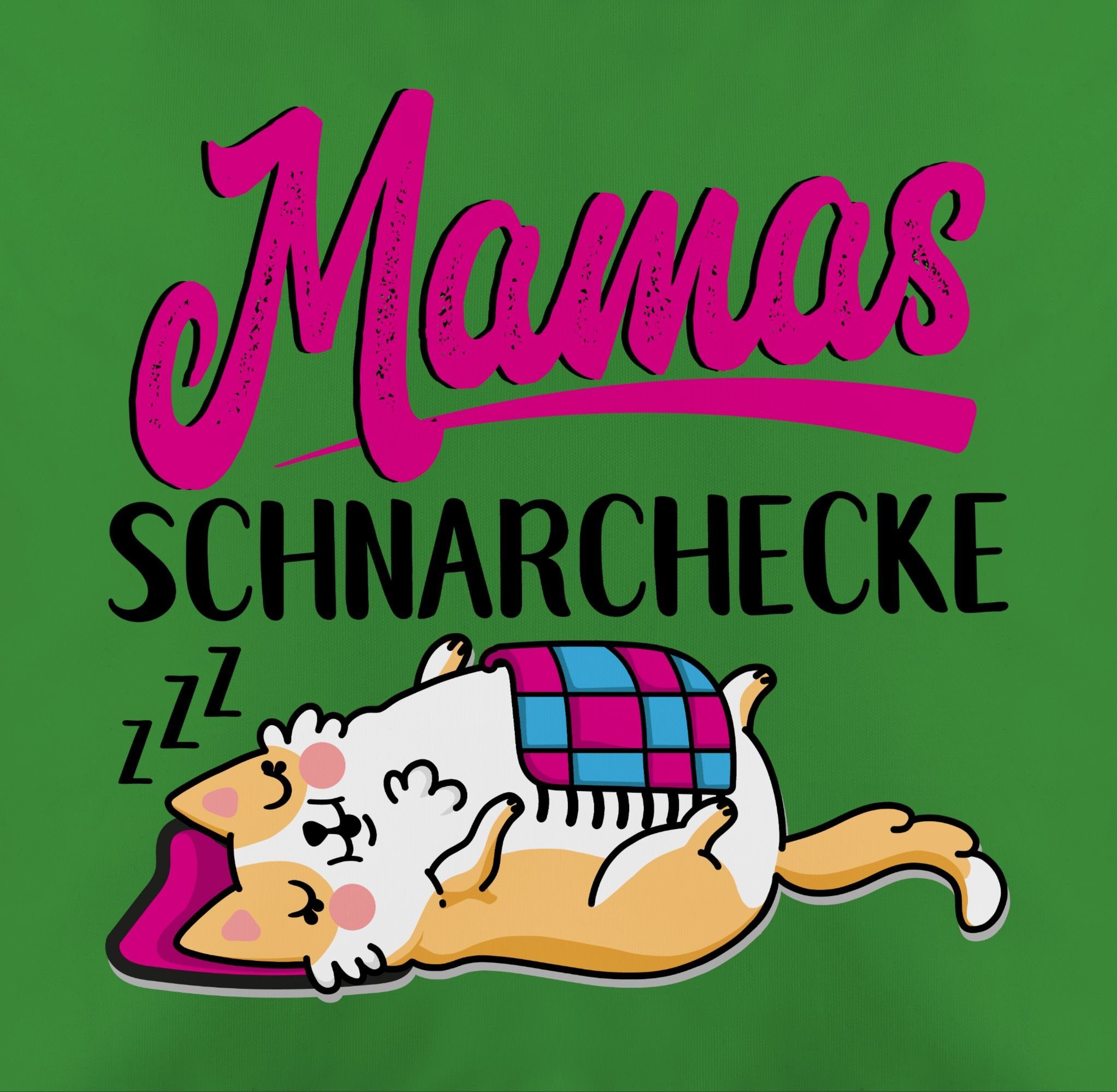 Grün - Dekokissen Shirtracer Muttertagsgeschenk 3 Mamas schwarz/fuchsia, Schnarchecke