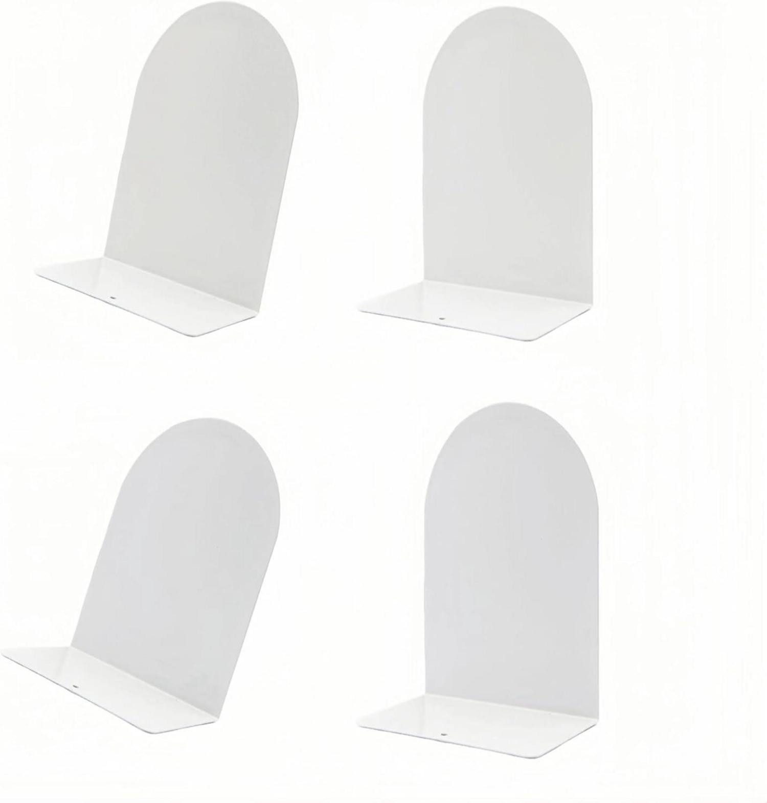 Buchstütze 4 Stück Metall Buchstütze Bookends Weiß BücherregalительFür