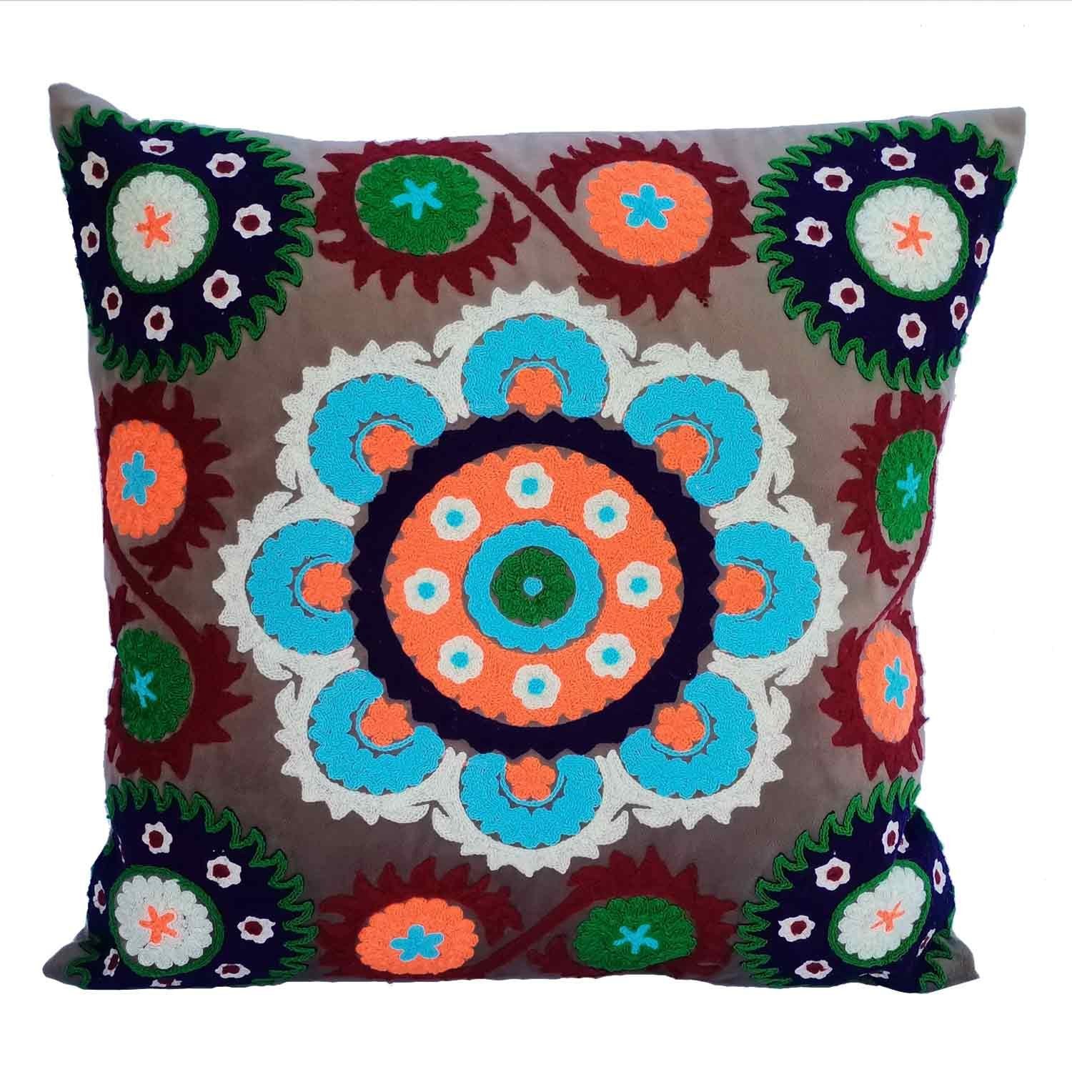 Casa Moro Dekokissen Mandala Kissen Dana 40x40 cm mit Füllung quadratisch, Boho Kissen Sofakissen Deko-Kissen Couchkissen MD002
