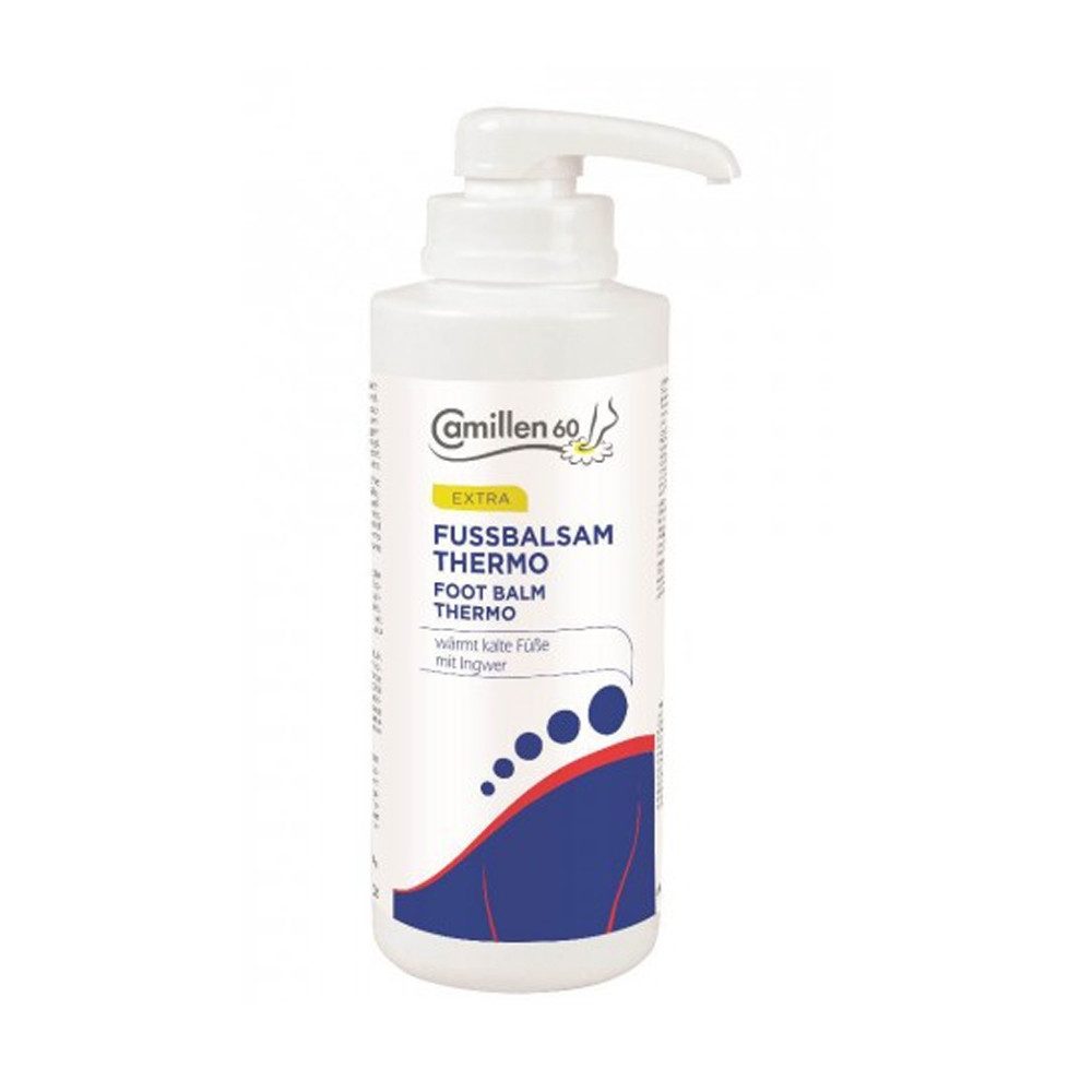 Camillen 60 Fußpflegecreme Fussbalsam Thermo - wärmt kalte Füße mit Ingwer 500 ml mit Pumpe