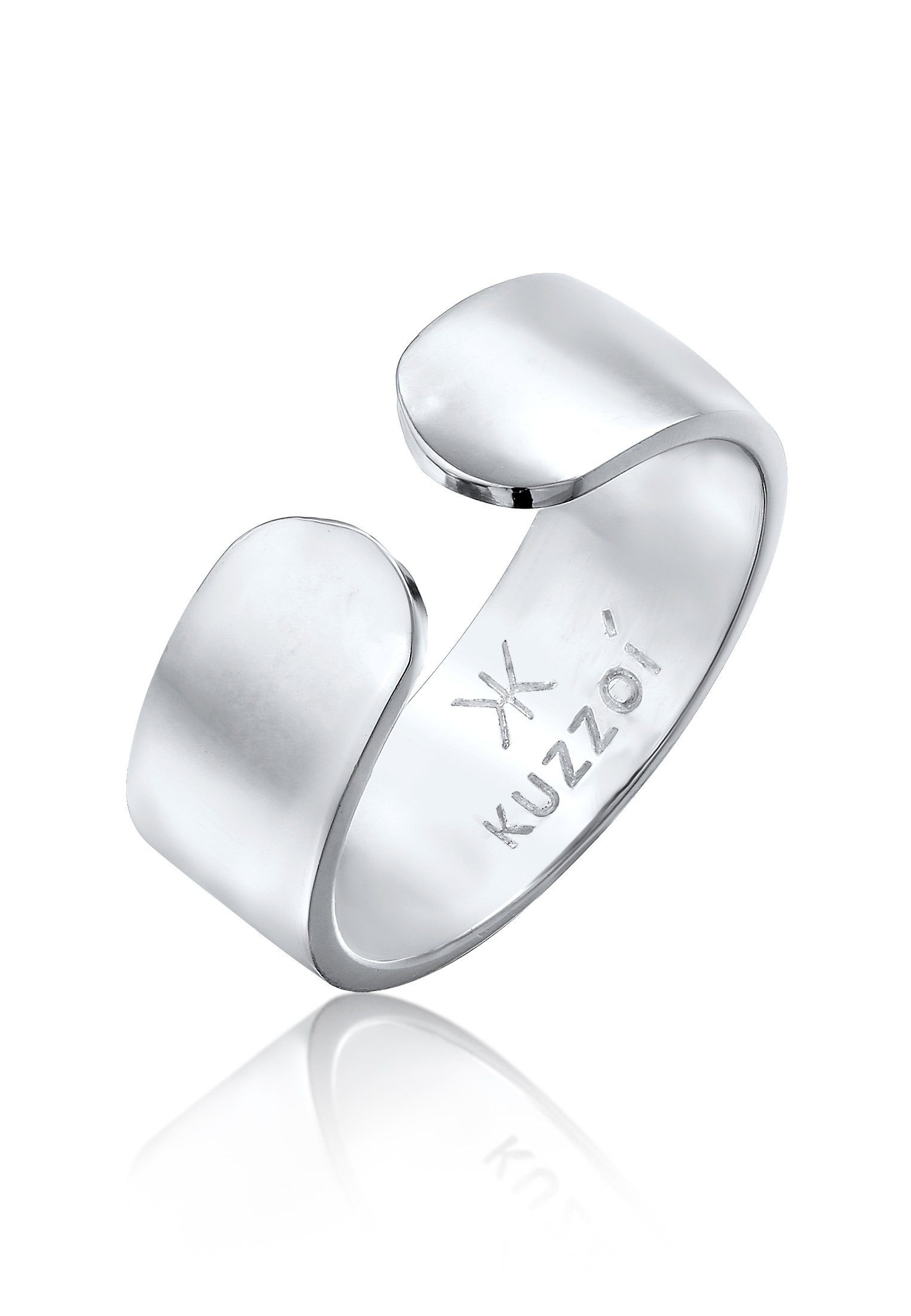 Kuzzoi Silberring 925 Bandring Offen Klares Silber Design