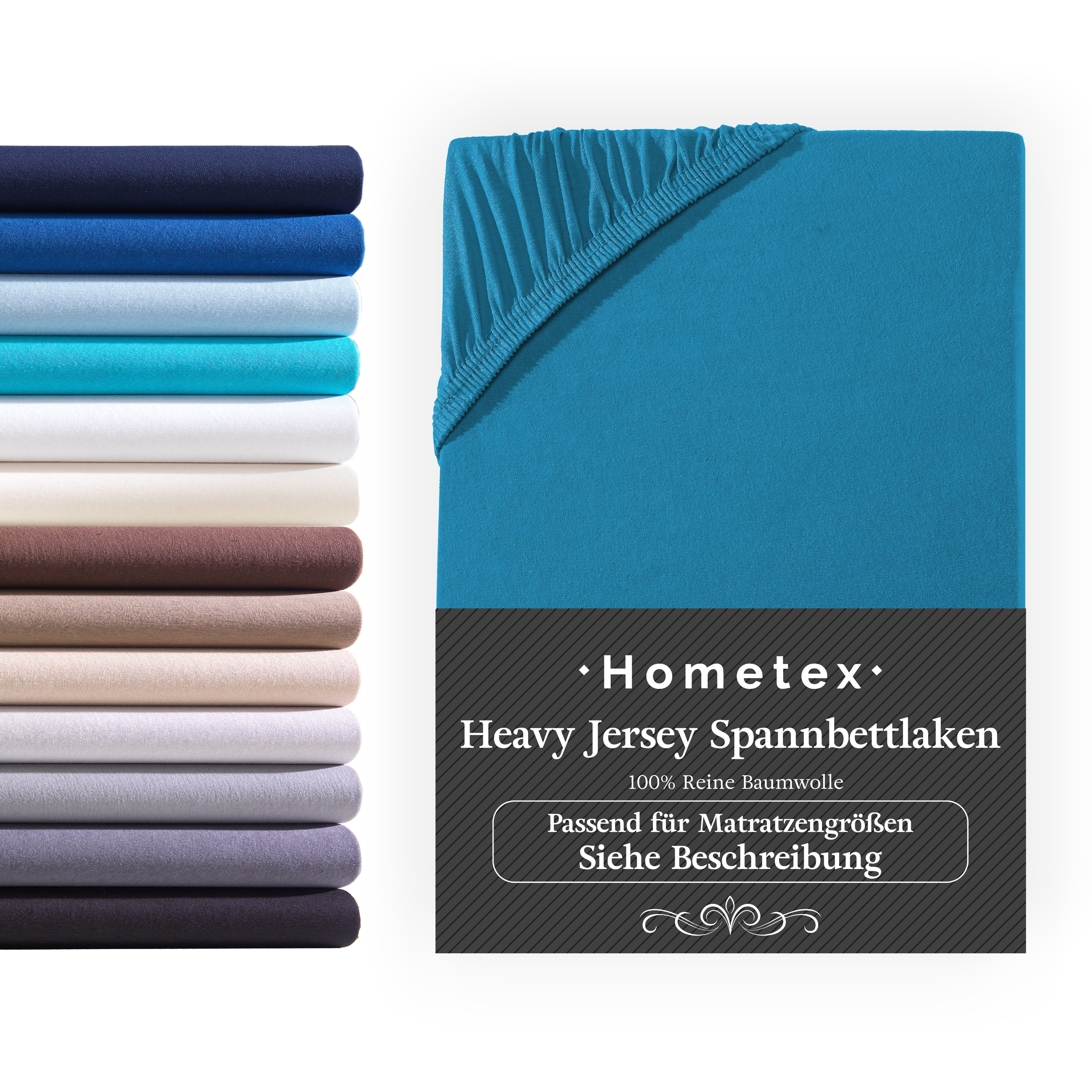 Hometex Premium Textiles Натяжные простыни Boxspringbett Натяжные простыни für hohe Matratzen, Jersey, Gummizug: rundum, Premium Qualität 160 g/m² feinster Baumwolle