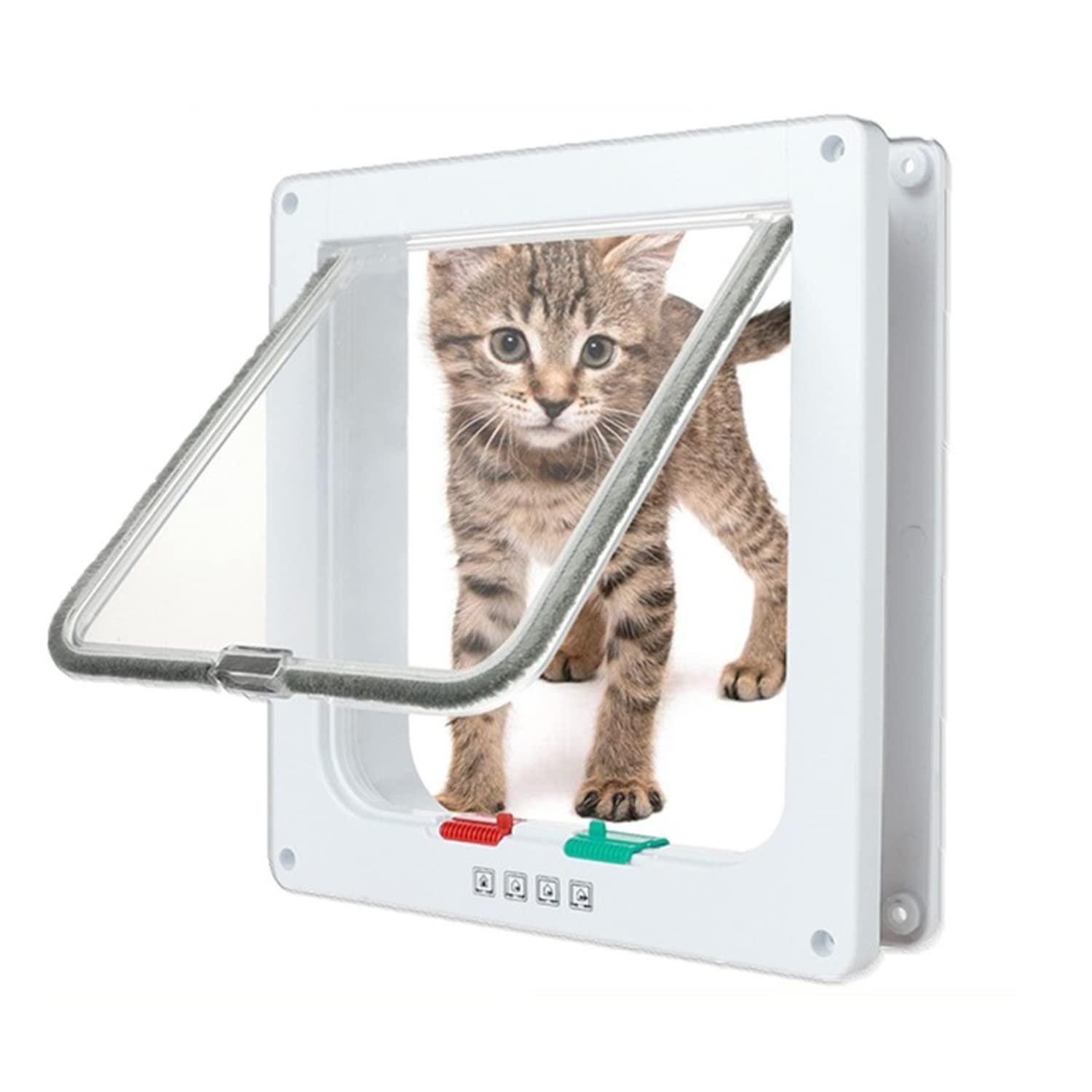 LuxusKollektion Katzenklappe Katzenklappe Hundeklappe Magnetverschluss 4 Wege S