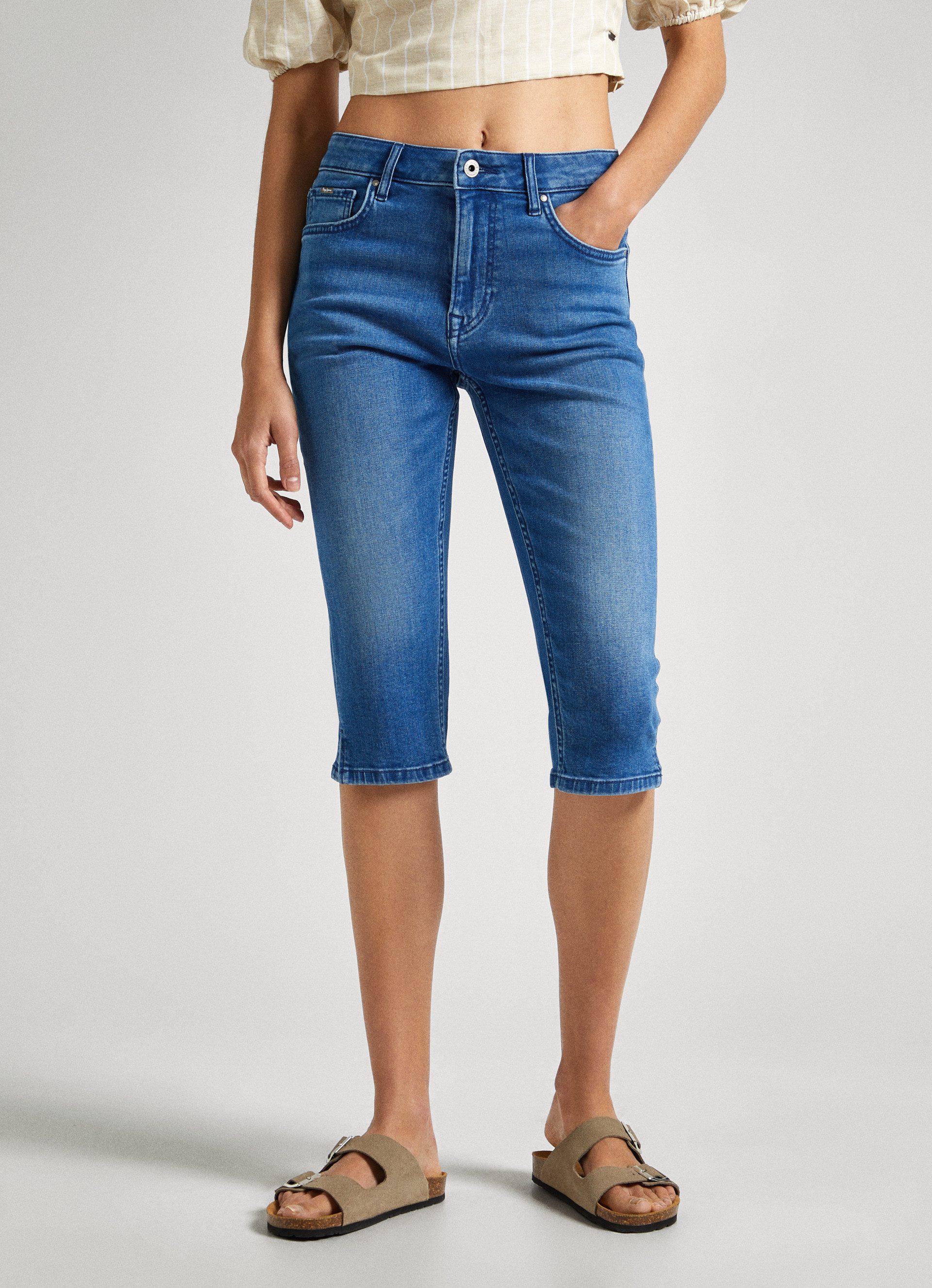 Pepe Jeans Caprijeans SKINNY CROP mit kleinen Schlitzen